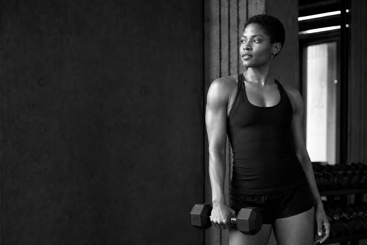 An athlete resting between sets in a strength studio